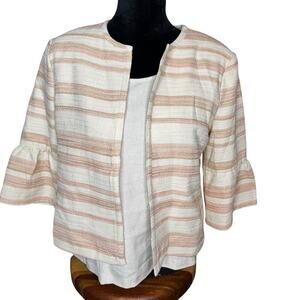 Drapers & Damons Women's Petite Medium Cream Pink Tan Gold Jacket w/Cream Tank